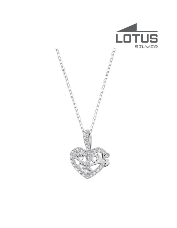 LOTUS SILVER HEART NECKLACE
